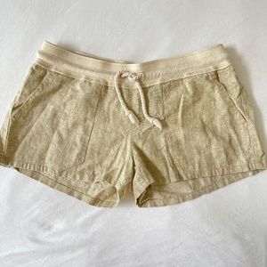 Tan Linen Low-rise Roxy Beach Shorts
